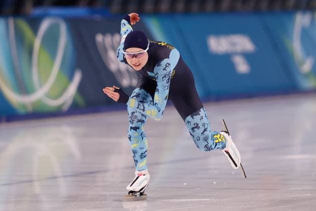 MILAN , 09-02-2026 , Milano Speed skating, Eisschnelllauf Stadium , season 2025 2026 , Olympic Winter games, Winterspiele,Spiele, Summer games 2026 - Speed Skating 1000m ladies, Picture shows Elizaveta Golubeva Olympic Winter Games 2026 - Speed Skating 1000m ladies  x201439748x Copyright: