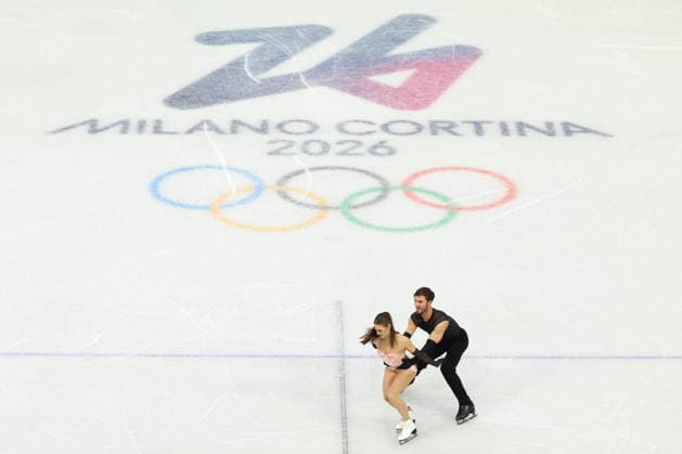 February 9, 2026, Milan, Lombardy, Italy: LAURENCE FOURNIER BEAUDRY and GUILLAUME CIZERON of France practice their Ice Dance Rhythm Dance of the Figure skating, Eiskunstlauf Team Event at the Milano Cortina 2026 Winter Olympic Games, Olympische Spiele, Olympia, OS Olympics 2026: Milano Cortina: Figure Skating Ice Dance Rhythm Dance  - ZUMAc179 20260209_oly_c179_061 Copyright: xMickaelxChavetx