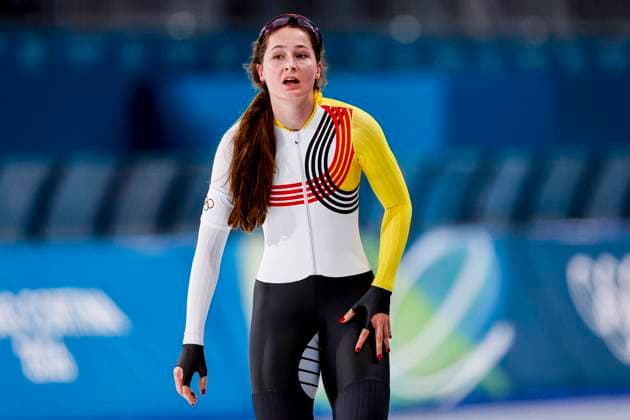 Fran Vanhoutte of Belgium looks exhausted after Women 1000m, Milano Cortina 2026 Winter Olympics: Day 3, Speed skating, Eisschnelllauf - Milano Cortina 2026 Winter Olympics: Day 3, Milano Speed Skating Stadium, February 9, 2026, Milan, Italy.