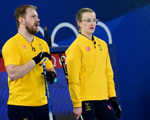 CORTINA, ITALY 20260209 Sweden s Rasmus Wrana and Isabella Wrana in the semi-final of mixed curling against Great Britain in Cortina. *** The image is included in the SPORTS PACKAGE. For others PAYMENT IMAGE ** CORTINA ITALY x10030x *** CORTINA, ITALY 20260209 Sweden s Rasmus Wrana and Isabella Wrana in the semi final of mixed curling against Great Britain in Cortina The image is included in the SPORTS PACKAGE For others PAYMENT IMAGE CORTINA ITALY x10030x  Copyright: xJonasxEkströmer TTx OLYMPICS 2026 MIXED CURLING SEMI-FINALS