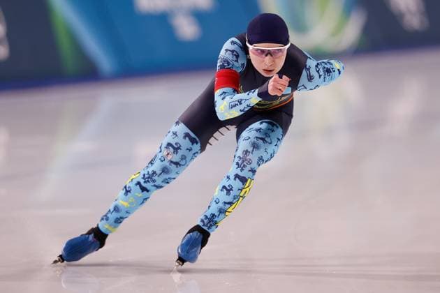 MILAN , 09-02-2026 , Milano Speed skating, Eisschnelllauf Stadium , Olympic Winter games, Winterspiele,Spiele, Summer games 2026 - Speed Skating 1000m ladies, Picture shows Nadezhda Morozova Olympic Winter Games 2026 - Speed Skating 1000m ladies  x201440592x Copyright: