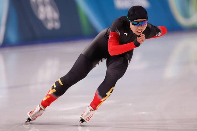 MILAN , 09-02-2026 , Milano Speed skating, Eisschnelllauf Stadium , Olympic Winter games, Winterspiele,Spiele, Summer games 2026 - Speed Skating 1000m ladies, Picture shows Qi Yin Olympic Winter Games 2026 - Speed Skating 1000m ladies  x201440638x Copyright: