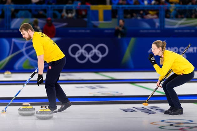260209 Rasmus Wrana and Isabelle Wrana of Sweden competes in a round robin mixed doubles curling semifinal match between Great Britain and Sweden during day 3 of the 2026 Winter Olympics on February 9, 2026 in Cortina. Photo: Jon Olav Nesvold BILDBYRAN COP 217 JE0114 curling Olympic Games, Olympische Spiele, Olympia, OS olympics winter olympics os ol olympiska spel vinter-os olympiske leker milano cortina 2026 milan cortina 2026 milano cortina 2026 olympic games milano cortina 2026 winter olympic games milano cortina-os milano cortina-ol vinter-ol 3 bbeng sweden sverige *** 260209 Rasmus Wrana and Isabelle Wrana of Sweden competes in a round robin mixed doubles curling semifinal match between Great Britain and Sweden during day 3 of the 2026 Winter Olympics on February 9, 2026 in Cortina Photo Jon Olav Nesvold BILDBYRAN COP 217 JE0114 curling olympic games olympics winter olympics os ol olympiska spel vinter os olympiske leker milano cortina 2026 milan cortina 2026 milano cortina 2026 olympic games milano cortina 2026 winter olympic games milano cortina os milano cortina ol vinter ol 3 bbeng sweden sverige  Copyright: JONxOLAVxNESVOLD BB260209JE012