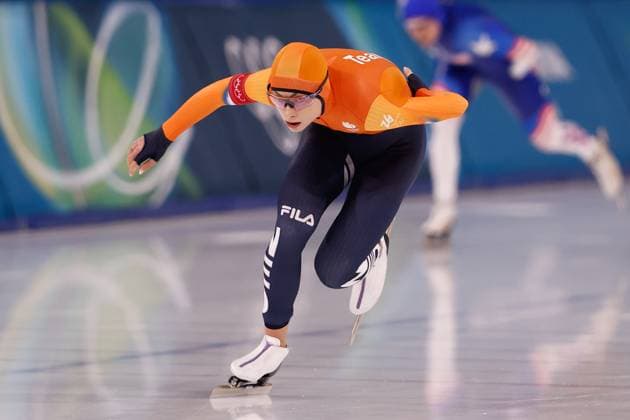 MILAN , 09-02-2026 , Milano Speed skating, Eisschnelllauf Stadium , Olympic Winter games, Winterspiele,Spiele, Summer games 2026 - Speed Skating 1000m ladies, Picture shows Femke Kok Olympic Winter Games 2026 - Speed Skating 1000m ladies  x201440746x Copyright: