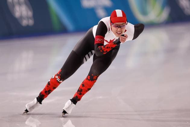 MILAN , 09-02-2026 , Milano Speed skating, Eisschnelllauf Stadium , Olympic Winter games, Winterspiele,Spiele, Summer games 2026 - Speed Skating 1000m ladies, Picture shows BÃ atrice Lamarche Olympic Winter Games 2026 - Speed Skating 1000m ladies  x201440794x Copyright: