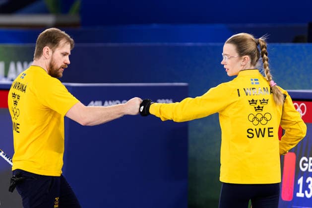 260209 Rasmus Wrana and Isabelle Wrana of Sweden competes in a round robin mixed doubles curling semifinal match between Great Britain and Sweden during day 3 of the 2026 Winter Olympics on February 9, 2026 in Cortina. Photo: Jon Olav Nesvold BILDBYRAN COP 217 JE0114 curling Olympic Games, Olympische Spiele, Olympia, OS olympics winter olympics os ol olympiska spel vinter-os olympiske leker milano cortina 2026 milan cortina 2026 milano cortina 2026 olympic games milano cortina 2026 winter olympic games milano cortina-os milano cortina-ol vinter-ol 3 bbeng sweden sverige *** 260209 Rasmus Wrana and Isabelle Wrana of Sweden competes in a round robin mixed doubles curling semifinal match between Great Britain and Sweden during day 3 of the 2026 Winter Olympics on February 9, 2026 in Cortina Photo Jon Olav Nesvold BILDBYRAN COP 217 JE0114 curling olympic games olympics winter olympics os ol olympiska spel vinter os olympiske leker milano cortina 2026 milan cortina 2026 milano cortina 2026 olympic games milano cortina 2026 winter olympic games milano cortina os milano cortina ol vinter ol 3 bbeng sweden sverige  Copyright: JONxOLAVxNESVOLD BB260209JE015