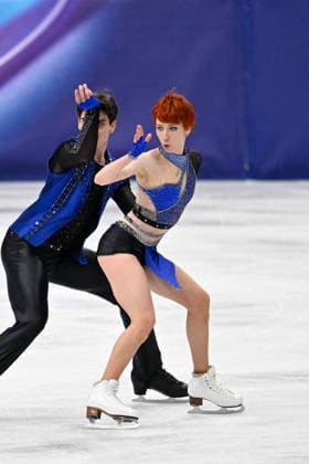 Evgeniia Lopareva And Geoffrey Brissaud At Figure skating, Eiskunstlauf Team Event Practice - Milan Evgeniia Lopareva and Geoffrey Brissaud of France during their practice of the Figure Skating Team Event at the Milano Cortina 2026 Winter Olympic Games, Olympische Spiele, Olympia, OS at Milano Ice Skating Arena on February 8, 2026 in Milan, Italy. Olivia Smart has tattoos of the olympic rings on her back. Photo by JMP ABACAPRESS.COM Milan Italy  Copyright: xJMP ABACAx