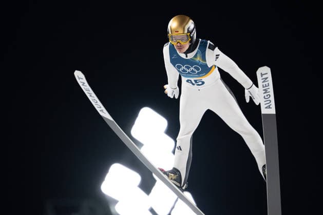 OLYMPICS - Winter Olympic Games, Olympische Spiele, Olympia, OS Milano Cortina 2026 VAL DI FIEMME,ITALY,09.FEB.26 - OLYMPICS, Ski jumping, Skispringen, Ski, nordisch - Winter Olympic Games Milano Cortina 2026, normal hill, men, individual. Image shows Philipp Raimund (GER).  GEPAxpictures xOliverxLerch