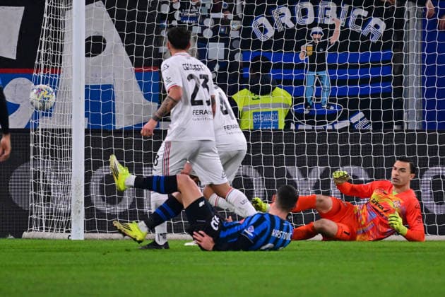 February 9, 2026, Bergamo, Lombardia: Atalanta s Nikola Krstovic scores the goal 1-0 during the Italian Serie A soccer match Atalanta BC vs US Cremonese at the New Balance Arena in Bergamo, Italy, 9 February 2026..ANSA MICHELE MARAVIGLIA. Soccer: Serie A; Atalanta-Cremonsese  - ZUMAa110 20260209_zaf_a110_027 Copyright: xMichelexMaravigliax