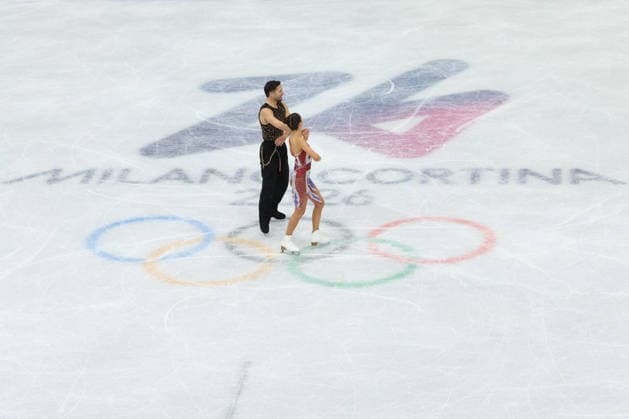 February 9, 2026, Milan, Lombardy, Italy: LILAH FEAR and LEWIS GIBSON of Great Britain in the Ice Dance Rhythm Dance of the Figure skating, Eiskunstlauf Team Event at the Milano Cortina 2026 Winter Olympic Games, Olympische Spiele, Olympia, OS Milan Italy - ZUMAc179 20260209_oly_c179_076 Copyright: xMickaelxChavetx