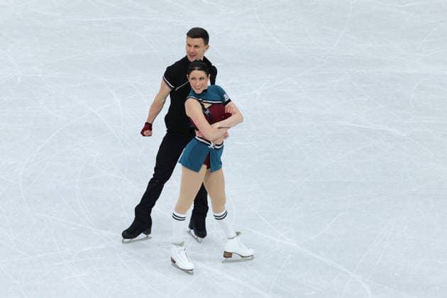 February 9, 2026, Milan, Lombardy, Italy: CHARLENE GUIGNARD and MARCO FABBRI of Italy in the Ice Dance Rhythm Dance of the Figure skating, Eiskunstlauf Team Event at the Milano Cortina 2026 Winter Olympic Games, Olympische Spiele, Olympia, OS Olympics 2026: Milano Cortina: Figure Skating Ice Dance Rhythm Dance  - ZUMAc179 20260209_oly_c179_086 Copyright: xMickaelxChavetx