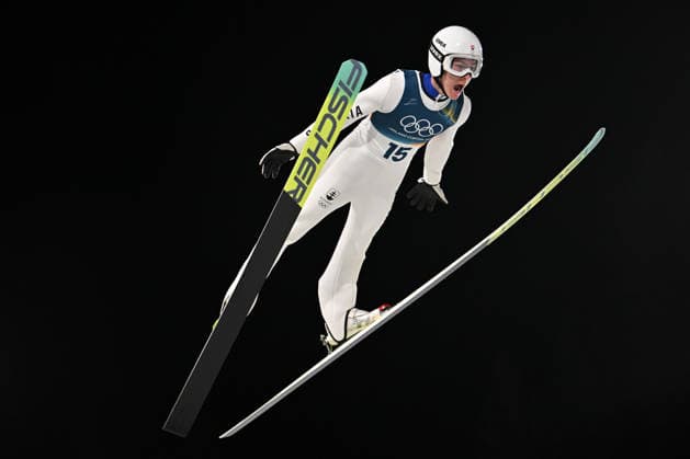 Predazzo, Italy, February 09th 2026. Hektor Kapustik of Slovakia in action during the Ski jumping, Skispringen, Ski, nordisch Mens Normal Hill Individual competition of the Olympic Winter games, Winterspiele,Spiele, Summer games 2026 in Predazzo, Italy. (Photo by Igor Kupljenik Sports Press Photo)  Copyright: xIgorxKupljenikx xSPPx Sportspressphoto_SPR90609