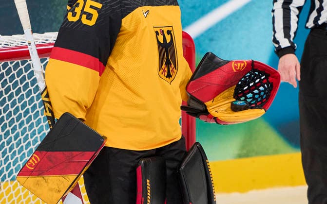 Sandra Abstreiter of Germany at the preliminary women Ice hockey, Eishockey match Group B Germany - France of the Milano Cortina 2026 Winter Olympic Games, Olympische Spiele, Olympia, OS at Milano Rho Ice Hockey Arena on February 9, 2026 in Milan, Italy.