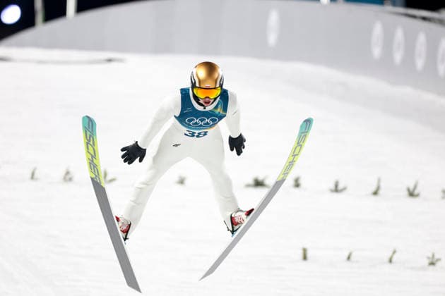 OLYMPICS - Winter Olympic Games, Olympische Spiele, Olympia, OS Milano Cortina 2026 VAL DI FIEMME,ITALY,09.FEB.26 - OLYMPICS, Ski jumping, Skispringen, Ski, nordisch - Winter Olympic Games Milano Cortina 2026, normal hill, men, individual. Image shows Kacper Tomasiak (POL).  GEPAxpictures xMatthiasxTrinkl