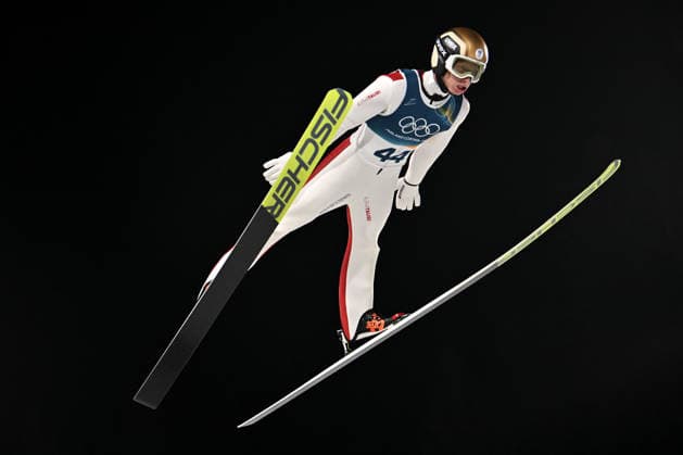 Predazzo, Italy, February 09th 2026. Jan Hoerl of Austria in action during the Ski jumping, Skispringen, Ski, nordisch Mens Normal Hill Individual competition of the Olympic Winter games, Winterspiele,Spiele, Summer games 2026 in Predazzo, Italy. (Photo by Igor Kupljenik Sports Press Photo)  Copyright: xIgorxKupljenikx xSPPx Sportspressphoto_SPR90620