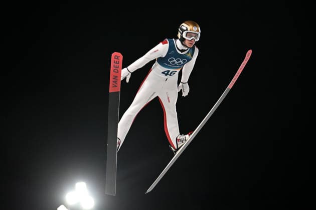 Predazzo, Italy, February 09th 2026. Daniel Tschofenig of Austria in action during the Ski jumping, Skispringen, Ski, nordisch Mens Normal Hill Individual competition of the Olympic Winter games, Winterspiele,Spiele, Summer games 2026 in Predazzo, Italy. (Photo by Igor Kupljenik Sports Press Photo)  Copyright: xIgorxKupljenikx xSPPx Sportspressphoto_SPR90629