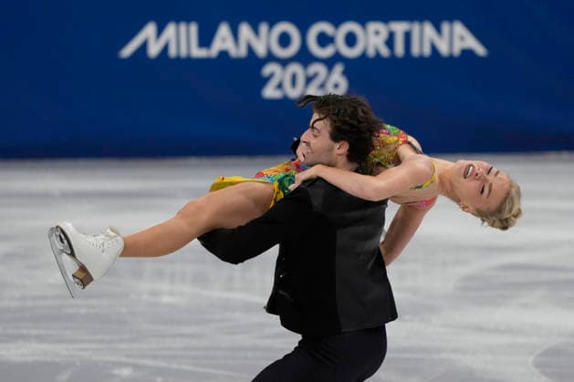 Phebe Bekker and James Hernandez of Great Britain during the Ice Dance Rhythm Dance Individual Event at the Milano Figure skating, Eiskunstlauf Arena in Milan, Italy on Monday, February 9, 2026.  OLY20260209105 RichardxEllis