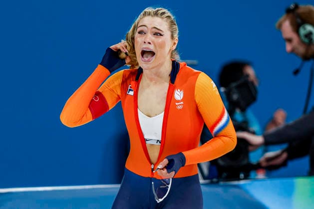 Milano Cortina 2026 Winter Olympics, Speed skating, Eisschnelllauf Day 3, Italy winner Jutta Leerdam of the Netherlands in disbelief after competing on the Speed Skating Women 1000m on Day 3 of the Milano Cortina 2026 Winter Olympics at the Milano Speed Skating Stadium in Milan, Italy, February 09, 2026. Milan Italy  Copyright: xMatrixxImagesx xHenkxJanxDijksx