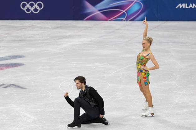Winter Olympics - Figure skating, Eiskunstlauf Team Event Ice Dance-Rhythm Dance - Milan Phebe Bekker and James Hernandez of Team Great Britain compete in the figure skating team event ice dance-rhythm dance during the Milano Cortina 2026 Winter Olympic Games, Olympische Spiele, Olympia, OS at Milano Ice Skating Arena in Milan on February 9, 2026. Photo by Alexis Jumeau ABACAPRESS.COM Milan Italy  Copyright: xJMP ABACAx