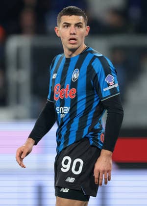 Bergamo, Italy, 9th February 2026. Nikola Krstovic of Atalanta looks on during the Atalanta vs US Cremonese Serie A match at New Balance Arena, Bergamo. Picture credit should read: Jonathan Moscrop Sportimage EDITORIAL USE ONLY. No use with unauthorised audio, video, data, fixture lists, club league logos or live services. Online in-match use limited to 120 images, no video emulation. No use in betting, games or single club league player publications. SPI_051_ATALANTA_CREMONESE_ SPI-4501-0051