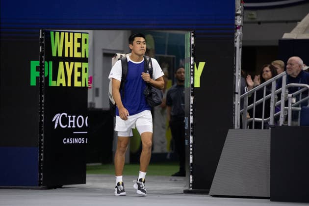 February 9, 2026, Frisco, Texas, USA: BRANDON NAKASHIMA (USA) is introduced before a menÃ¢â‚¬â ¢s singles match at 2026 Nexo Dallas Open at The Ford Center at The Star in Frisco, Texas. Nakishima defeated Bellucci, 6:3, 6:4. Tennis 2026: Dallas Open: Nakishima 6:3, 6:4 Belluci  - ZUMAh193 20260209_zsp_h193_001 Copyright: xDanielxMcGregor-Huyerx
