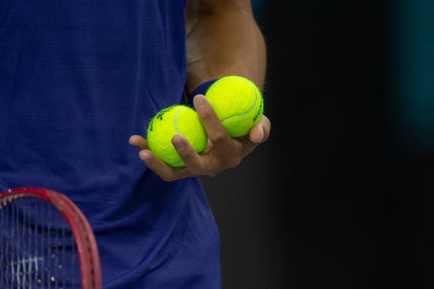 February 9, 2026, Frisco, Texas, USA: BRANDON NAKASHIMA (USA) holds tennis balls during a menÃ¢â‚¬â ¢s singles match at 2026 Nexo Dallas Open at The Ford Center at The Star in Frisco, Texas. Nakishima defeated Bellucci, 6:3, 6:4. Frisco USA - ZUMAh193 20260209_zsp_h193_009 Copyright: xDanielxMcGregor-Huyerx