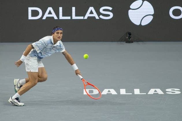 February 9, 2026, Frisco, Texas, USA: MATTIA BELLUCI (ITA) uses a forehand during a menÃ¢â‚¬â ¢s singles match at 2026 Nexo Dallas Open at The Ford Center at The Star in Frisco, Texas. Nakishima defeated Bellucci, 6:3, 6:4. Tennis 2026: Dallas Open: Nakishima 6:3, 6:4 Belluci  - ZUMAh193 20260209_zsp_h193_027 Copyright: xDanielxMcGregor-Huyerx