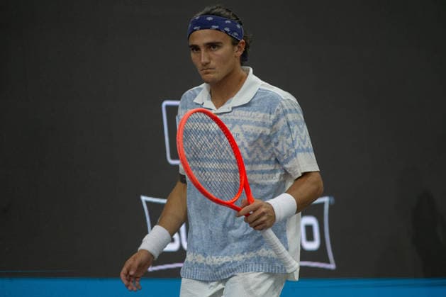 February 9, 2026, Frisco, Texas, USA: MATTIA BELLUCI (ITA) reacts during a menÃ¢â‚¬â ¢s singles match at 2026 Nexo Dallas Open at The Ford Center at The Star in Frisco, Texas. Nakishima defeated Bellucci, 6:3, 6:4. Tennis 2026: Dallas Open: Nakishima 6:3, 6:4 Belluci  - ZUMAh193 20260209_zsp_h193_039 Copyright: xDanielxMcGregor-Huyerx