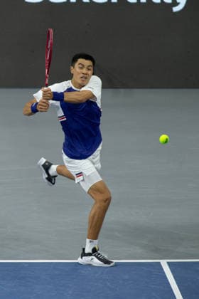February 9, 2026, Frisco, Texas, USA: BRANDON NAKASHIMA (USA) uses a forehand during a menÃ¢â‚¬â ¢s singles match at 2026 Nexo Dallas Open at The Ford Center at The Star in Frisco, Texas. Nakishima defeated Bellucci, 6:3, 6:4. Tennis 2026: Dallas Open: Nakishima 6:3, 6:4 Belluci  - ZUMAh193 20260209_zsp_h193_040 Copyright: xDanielxMcGregor-Huyerx