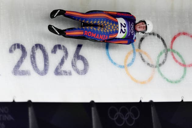 Romania ™s BUZATOIU Ioana-Corina during Luge Women™s single run 1 at the Cortina Sliding Centre at the Milano Cortina 2026 Winter Olympics, in Cortina (Italy) February 9 , 2026 (Spada LaPresse)  Copyright: xSpada LaPressex