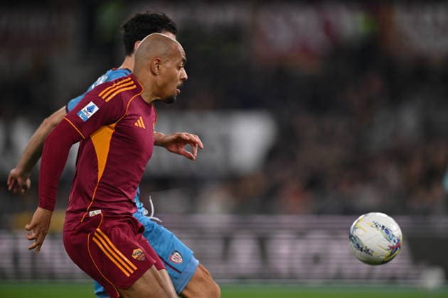 Donyell Malen of A.S. Roma scores the goal for 1-0 during the 24th day of the Serie A Championship between A.S. Roma and Cagliari Calcio at the Olympic Stadium on February 9, 2026 in Rome, Italy.  Copyright: xDomenicoxCippitelli IPAxSportx xipa-agency.netx xx IPA_71194633 IPA_Agency_IPA71194633