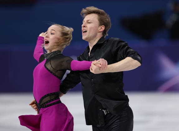 (260209) -- MILAN, Feb. 9, 2026 -- Milla Ruud Reitan (L) Nikolaj Majorov of Sweden compete during the rhythm dance of Figure skating, Eiskunstlauf ice dance competition at the Milan-Cortina 2026 Olympic Winter games, Winterspiele,Spiele, Summer games in Milan, Italy, Feb. 9, 2026. ) (MICO2026)ITALY-MILAN-OLYMPIC WINTER GAMES-FIGURE SKATING-ICE DANCE-RHYTHM DANCE ChenxYichen 