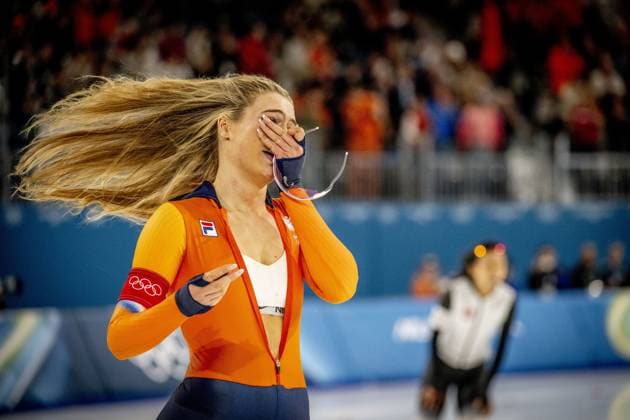 MILAN - Jutta Leerdam during the 1,000 meters of long track Speed skating, Eisschnelllauf at the Milan Speed Skating Stadium at the Milan Winter Olympics. ROBIN UTRECHT ANP netherlands out - belgium out xVIxxIVx 550164917 originalFilename: 550164917.jpg