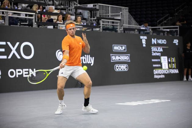 February 9, 2026, Frisco, Texas, USA: ALEJANDRO DAVIDOVICH FOKINA (ESP) uses a forehand during a menÃ¢â‚¬â ¢s singles match at 2026 Nexo Dallas Open at The Ford Center at The Star in Frisco, Texas. Fokina defeated Svadja 6:4, 7:6. Frisco USA - ZUMAh193 20260209_zsp_h193_058 Copyright: xDanielxMcGregor-Huyerx