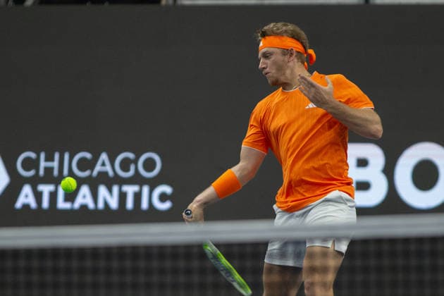 February 9, 2026, Frisco, Texas, USA: ALEJANDRO DAVIDOVICH FOKINA (ESP) uses a forehand during a menÃ¢â‚¬â ¢s singles match at 2026 Nexo Dallas Open at The Ford Center at The Star in Frisco, Texas. Fokina defeated Svadja 6:4, 7:6. Frisco USA - ZUMAh193 20260209_zsp_h193_060 Copyright: xDanielxMcGregor-Huyerx