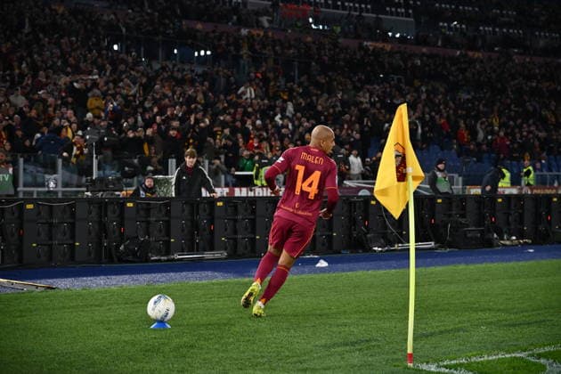 AS Roma v Cagliari Calcio - Serie A Donyell Malen of A.S. Roma celebrates after scoring the goal to make it 1-0 during the 24th day of the Serie A Championship between A.S. Roma and Cagliari Calcio at the Olympic Stadium in Rome, Italy, on February 9, 2026. Rome Italy Italy  Copyright: xDomenicoxCippitellix originalFilename:cippitelli-asromaca260209_npjYV.jpg