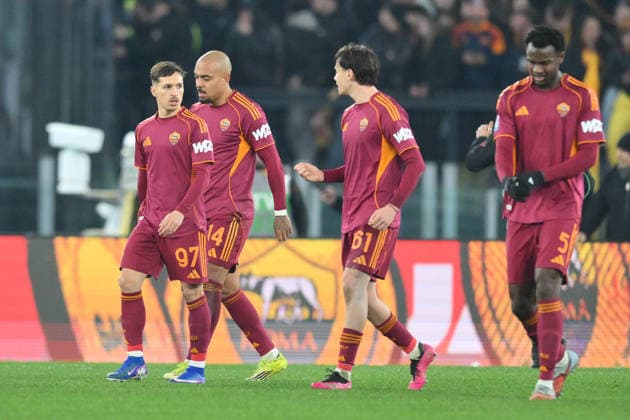 Donyell Malen of AS Roma celebrates after scoring goal for 2-0 during the match of 24th day of the Serie A Championship between A.S.Roma and Cagliari at the Olimpico Stadium on Feb 9, 2026 in Rome, Italy. during AS Roma vs Cagliari Calcio, Italian soccer Serie A match in Rome, Italy, February 09 2026  Copyright: xRobertoxRamaccia IPAxSportx xipa-agency.netx xx IPA_71197793 IPA_Agency_IPA71197793