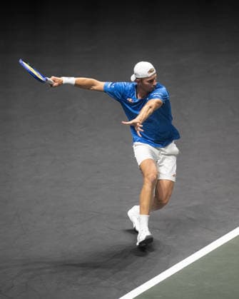 ROTTERDAM, NETHERLANDS - FEBRUARY 09: Nicolai Budkov Kjaer of Norway in action against Jaume Munar of Spain on Day 1 of the ABN AMRO Open at Rotterdam Ahoy on February 9, 2026 in Rotterdam, Netherlands. (Photo by Andy Astfalck) Netherlands Copyright: xAndyxAstfalckx