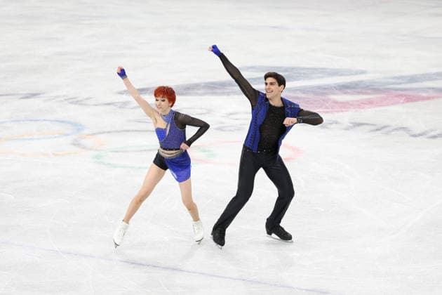 Winter Olympics - Evgeniia Lopareva and Geoffrey Brissaud At Figure skating, Eiskunstlauf Team Event Ice Dance-Rhythm Dance - Milan Evgeniia Lopareva and partner Geoffrey Brissaud of Team France compete in Ice Dance - Rhythm Dance Qualification on day three of the Milano Cortina 2026 Winter Olympic Games, Olympische Spiele, Olympia, OS at Milano Ice Skating Arena on February 9, 2026 in Milan, Italy. Photo by Alexis Jumeau ABACAPRESS.COM Milan Italy  Copyright: xJumeauxAlexis ABACAx