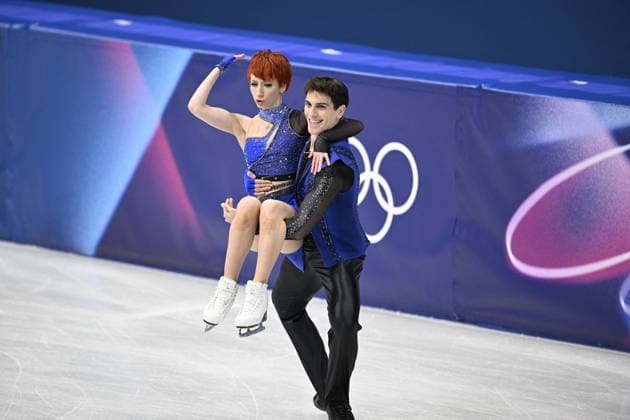 Winter Olympics - Evgeniia Lopareva and Geoffrey Brissaud At Figure skating, Eiskunstlauf Team Event Ice Dance-Rhythm Dance - Milan Evgeniia Lopareva and partner Geoffrey Brissaud of Team France compete in Ice Dance - Rhythm Dance Qualification on day three of the Milano Cortina 2026 Winter Olympic Games, Olympische Spiele, Olympia, OS at Milano Ice Skating Arena on February 9, 2026 in Milan, Italy. Photo by JMP ABACAPRESS.COM Milan Italy  Copyright: xJMP ABACAx