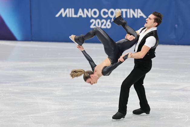 Winter Olympics - Figure skating, Eiskunstlauf Team Event Ice Dance-Rhythm Dance - Milan Marie-Jade Lauriault and Romain Le Gac of Team Canada compete in the figure skating team event ice dance-rhythm dance during the Milano Cortina 2026 Winter Olympic Games, Olympische Spiele, Olympia, OS at Milano Ice Skating Arena in Milan on February 9, 2026. Photo by Alexis Jumeau ABACAPRESS.COM Milan Italy  Copyright: xJMP ABACAx