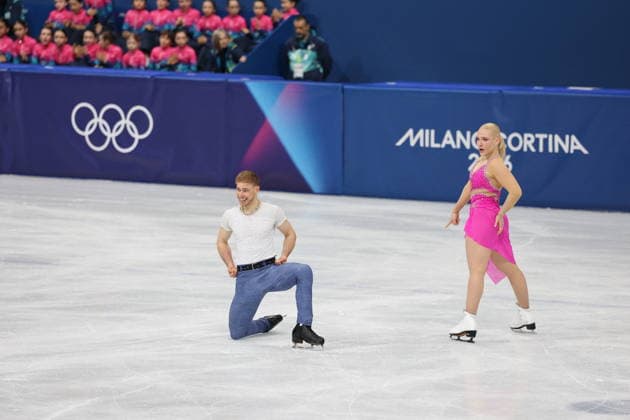 Winter Olympics - Figure skating, Eiskunstlauf Team Event Ice Dance-Rhythm Dance - Milan Natalie Taschlerova and Filip Taschler of Team Czechia compete in the figure skating team event ice dance-rhythm dance during the Milano Cortina 2026 Winter Olympic Games, Olympische Spiele, Olympia, OS at Milano Ice Skating Arena in Milan on February 9, 2026. Photo by Alexis Jumeau ABACAPRESS.COM Milan Italy  Copyright: xJMP ABACAx