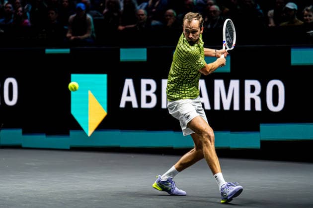 2026-02-09 ABN AMRO Open - Day One ROTTERDAM, NETHERLANDS - FEBRUARY 9: Daniil Medvedev competing during Day One of the ABN AMRO Open at Rotterdam Ahoy on February 9, 2026 in Rotterdam, Netherlands. (Photo by Gabriel Calvino Alonso BSR Agency) Rotterdam Netherlands Content not available for redistribution in The Netherlands directly or indirectly through any third parties. Copyright: xBSRxAgencyx