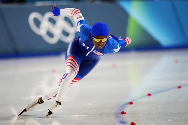 JACKSON Erin from USA during the 1000 mt women Speed skating, Eisschnelllauf at the Milano Cortina 2026 Winter Olympics, in Milan (Italy) February 9, 2026 (Photo Gian Mattia D Alberto LaPresse)  Copyright: xGianxMattiaxD Alberto LaPressex