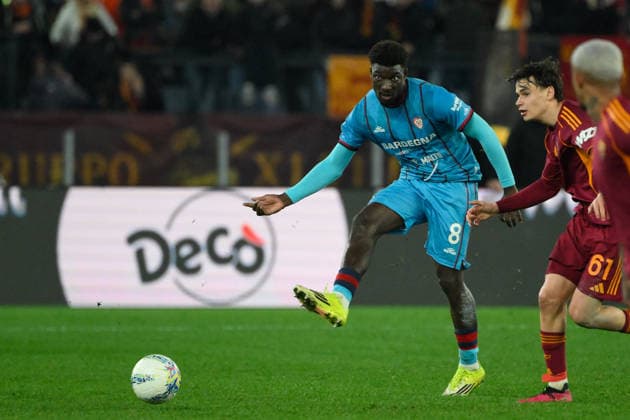 CALCIO - Serie A - AS Roma vs Cagliari Calcio Cagliari s Ndary Michel Adopo during the Italian Football Championship League A Enilive 2025 2026 match between AS Roma vs Cagliari Calcio at the Olimpic Stadium in Rome on 09 February 2026. Rome Italy  Copyright: xIPAxSport ABACAx