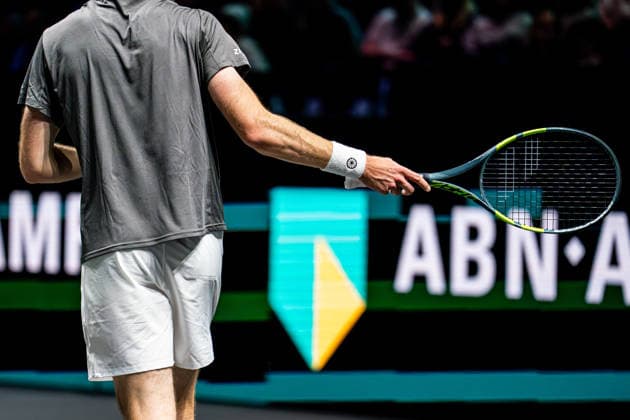 2026-02-09 ABN AMRO Open - Day One ROTTERDAM, NETHERLANDS - FEBRUARY 9: Botic van de Zandschulp wearing The Indian Maharadja Sportswear during Day One of the ABN AMRO Open at Rotterdam Ahoy on February 9, 2026 in Rotterdam, Netherlands. (Photo by Gabriel Calvino Alonso BSR Agency) Rotterdam Netherlands Content not available for redistribution in The Netherlands directly or indirectly through any third parties. Copyright: xBSRxAgencyx