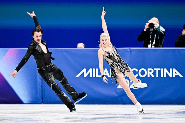 Olivia SMART & Tim DIECK (ESP), during Ice Dance Rhythm Dance, at the Olympic Winter games, Winterspiele,Spiele, Summer games Milano Cortina 2026, at Milano Ice Skating Arena, on February 9, 2026 in Milan, Italy. Noxthirdxpartyxsales  aflo_319140965