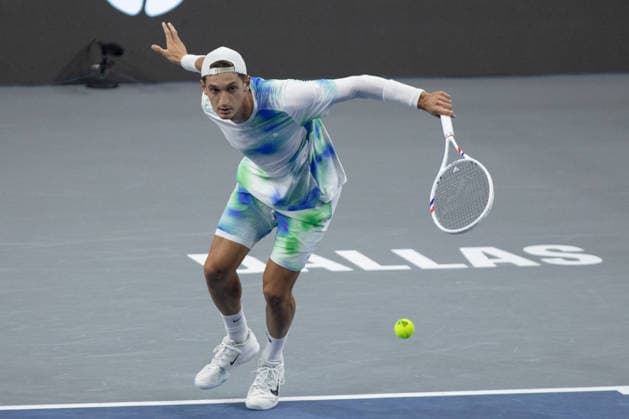 February 9, 2026, Frisco, Texas, USA: TERENCE ATMANE (FRA) hits the ball during a menÃ¢â‚¬â ¢s singles match at 2026 Nexo Dallas Open at The Ford Center at The Star in Frisco, Texas. Tiafoe defeated Atmane 4:6, 6:2, 6:2. Tennis 2026: Dallas Open: Atmane 4:6, 6:2, 6:2 Tiafoe  - ZUMAh193 20260209_zsp_h193_112 Copyright: xDanielxMcGregor-Huyerx