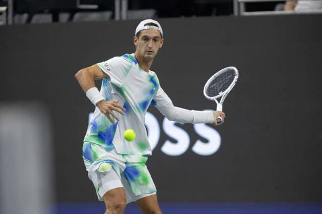 February 9, 2026, Frisco, Texas, USA: TERENCE ATMANE (FRA) uses a forehand during a menÃ¢â‚¬â ¢s singles match at 2026 Nexo Dallas Open at The Ford Center at The Star in Frisco, Texas. Tiafoe defeated Atmane 4:6, 6:2, 6:2. Frisco USA - ZUMAh193 20260209_zsp_h193_111 Copyright: xDanielxMcGregor-Huyerx