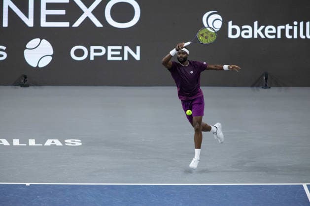 February 9, 2026, Frisco, Texas, USA: FRANCIS TIAFOE (USA) uses a forehand during a menÃ¢â‚¬â ¢s singles match at 2026 Nexo Dallas Open at The Ford Center at The Star in Frisco, Texas. Tiafoe defeated Atmane 4:6, 6:2, 6:2. Frisco USA - ZUMAh193 20260209_zsp_h193_119 Copyright: xDanielxMcGregor-Huyerx